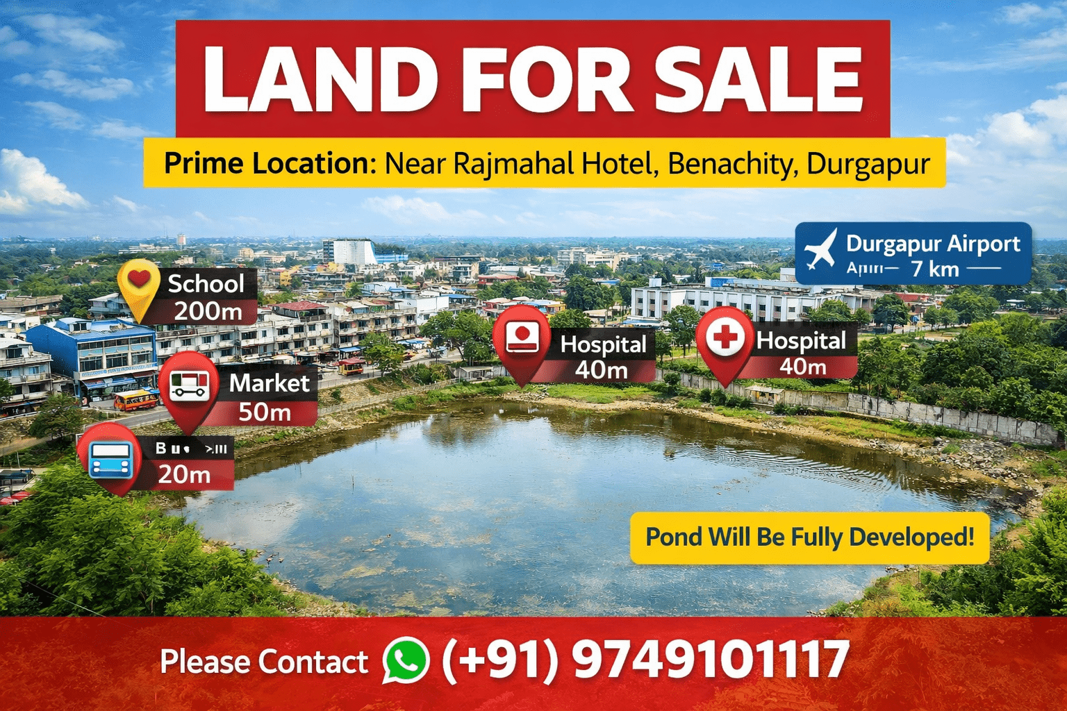 Land for Sale Near Rajmahal Hotel, Benachity , Durgapur – 2026