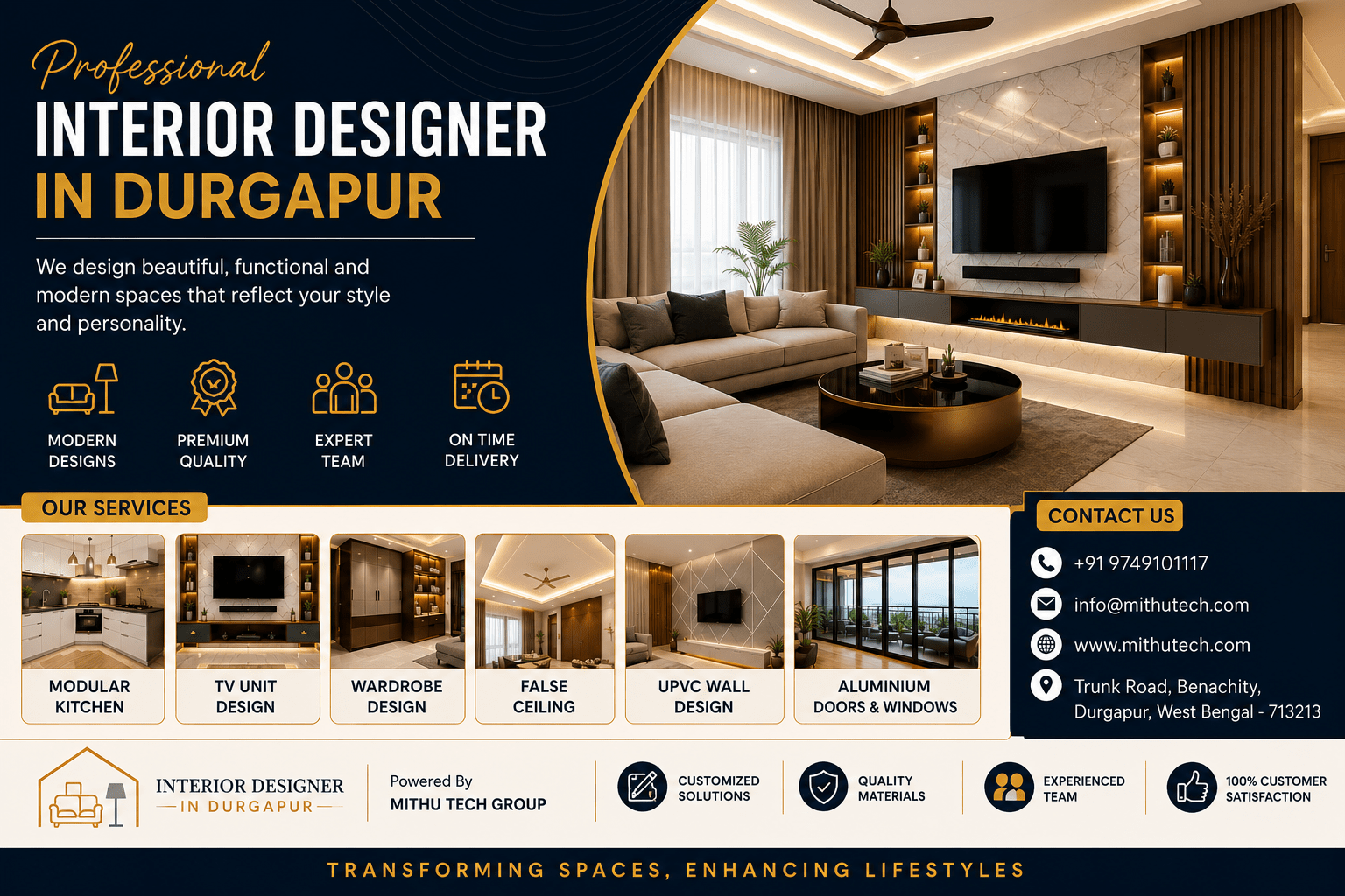 Affordable Interior Designer in Durgapur for Luxury Home & Office Interiors