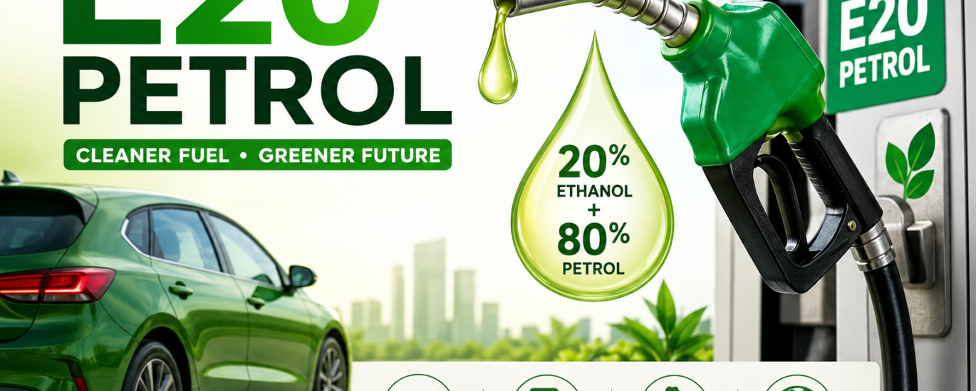 E20 Petrol Explained: Benefits, Mileage, Engine Compatibility, Price & Complete Guide (2026)