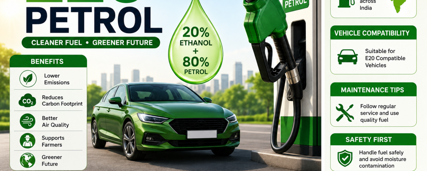 E20 Petrol Price, Availability, Vehicle Compatibility, Safety, Storage, Maintenance & Future Scope (2026)