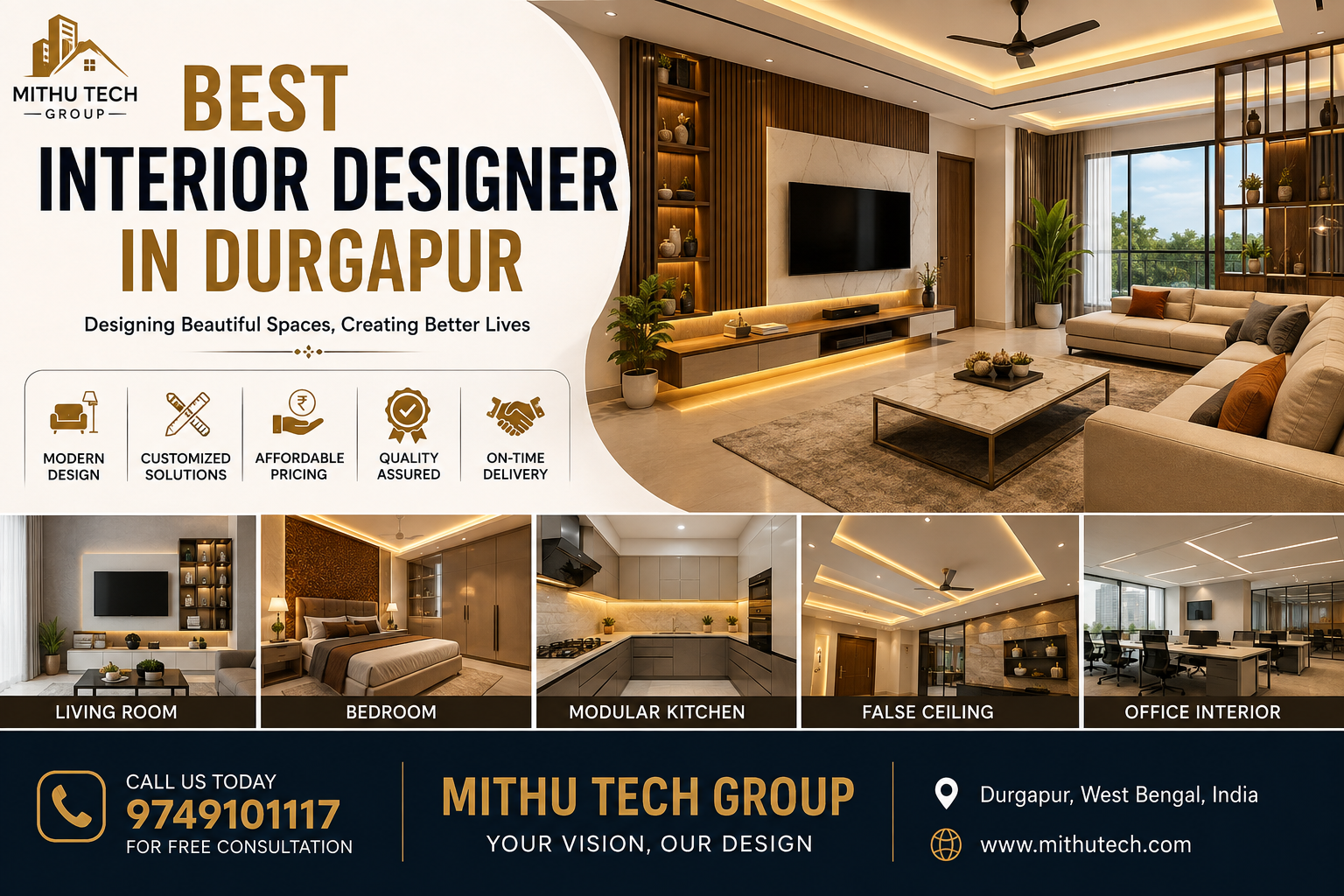 Best Interior Designer in Durgapur – Modern, Affordable & Customized Interior Design by Mithu Tech Group - 2026