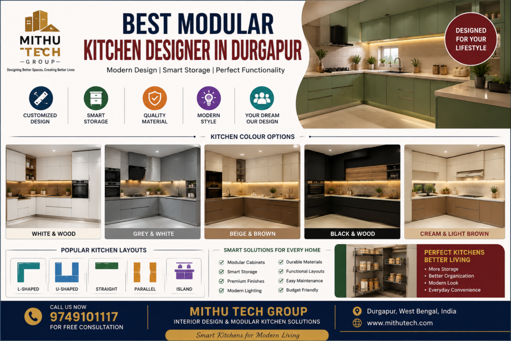 Best Modular Kitchen Designer in Durgapur – Modern & Customized Modular Kitchen Design | Mithu Tech Group - 2026