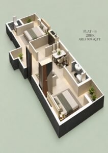 2BHK 969 SqFT for Sale 54 FT Ready to Move in Premium Propety photo 9